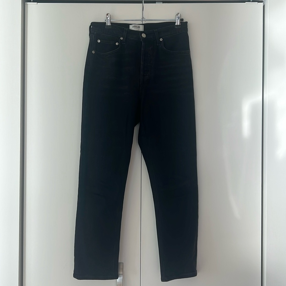 Agolde Size 27 Straight Leg High Rise Jeans Black